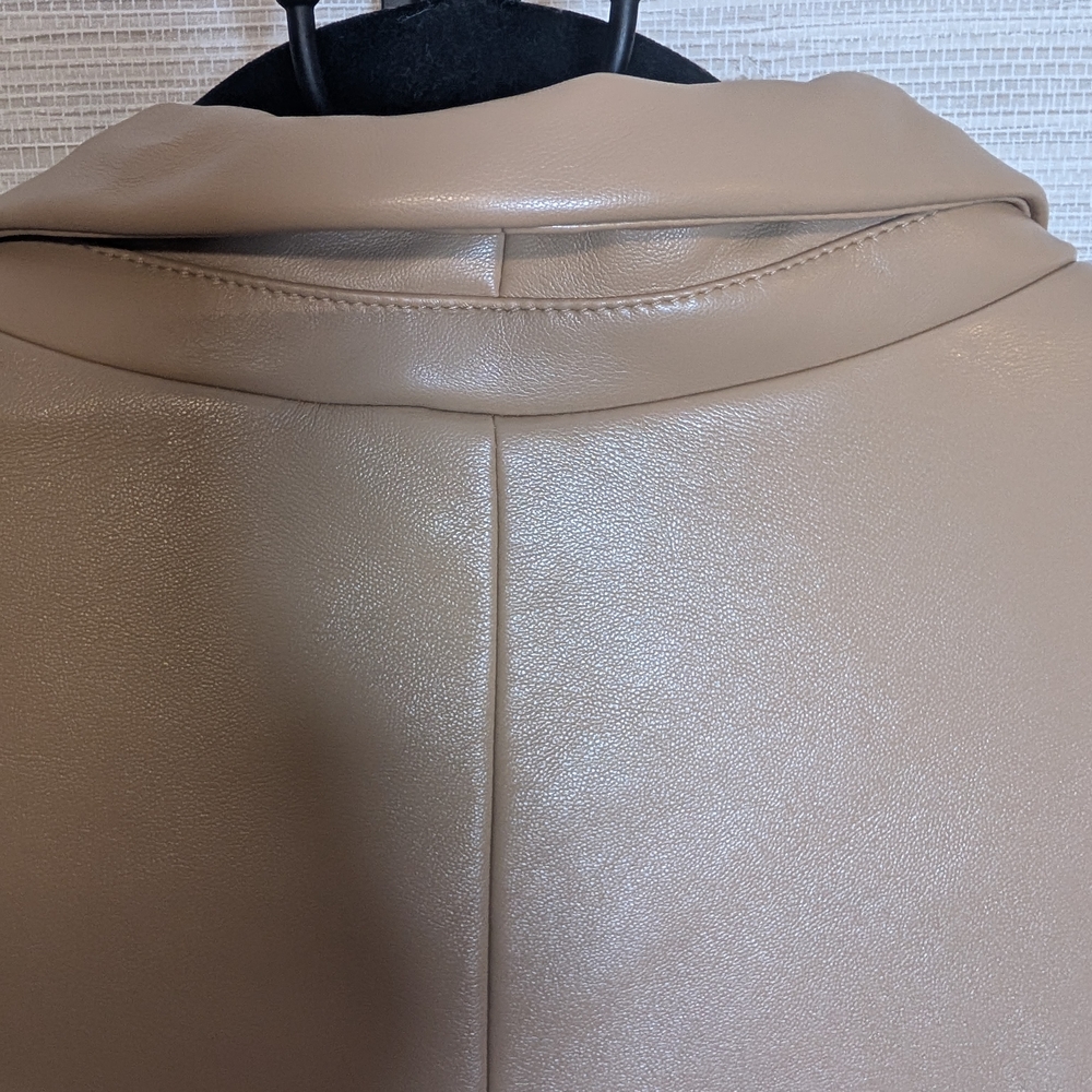 Joie Tan Faux Leather Blazer XL - Picture 9 of 10